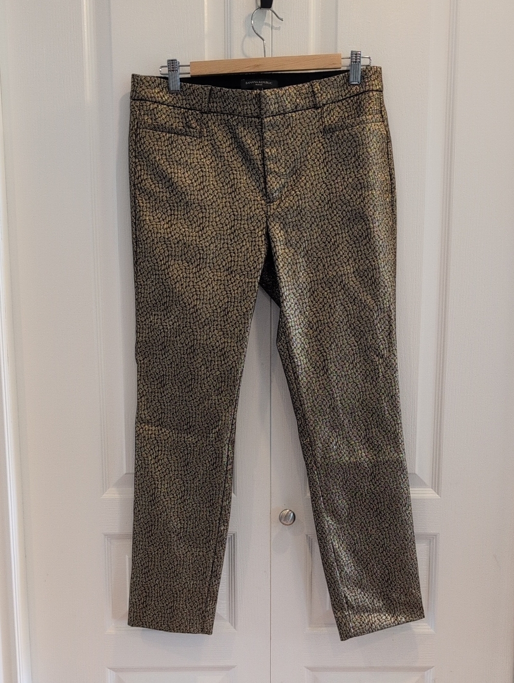 Banana Republic Sloan Gold Snake Print Pant